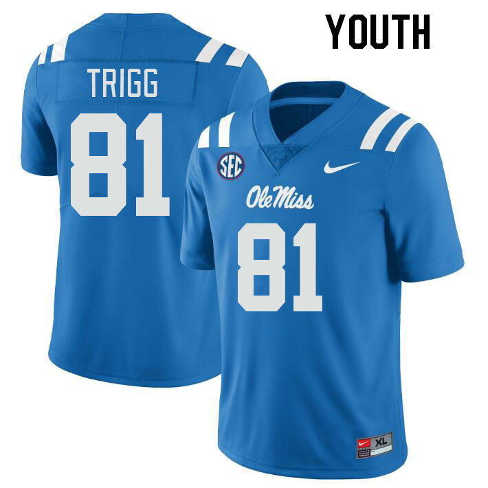 Youth #81 Michael Trigg Ole Miss Rebels College Football Jerseyes Stitched Sale-Powder Blue - Click Image to Close